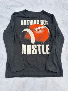 Nothing But Hustle Football Graphic Tee - Charcoal & Orange